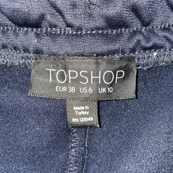 TOPSHOP Navy Pink Red Side Stripe Track Straight Leg Stretch Drawstring Pant 6 S - Picture 7 of 10